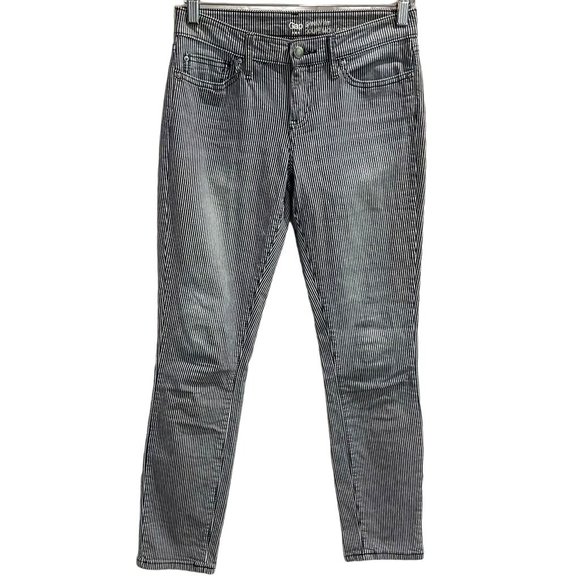 Gap Womens Coupe Moulante Skinny Jeans Blue Pinstripe Stretch Low Rise Denim 2 - Picture 1 of 5
